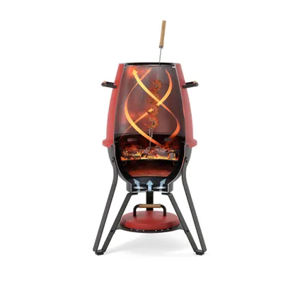 Kandu Cooking 41 Système De Cuisson - Rouge Flamme - Cuisson Verticale Bbq - Diamètre 58 X H95 Cm (4)